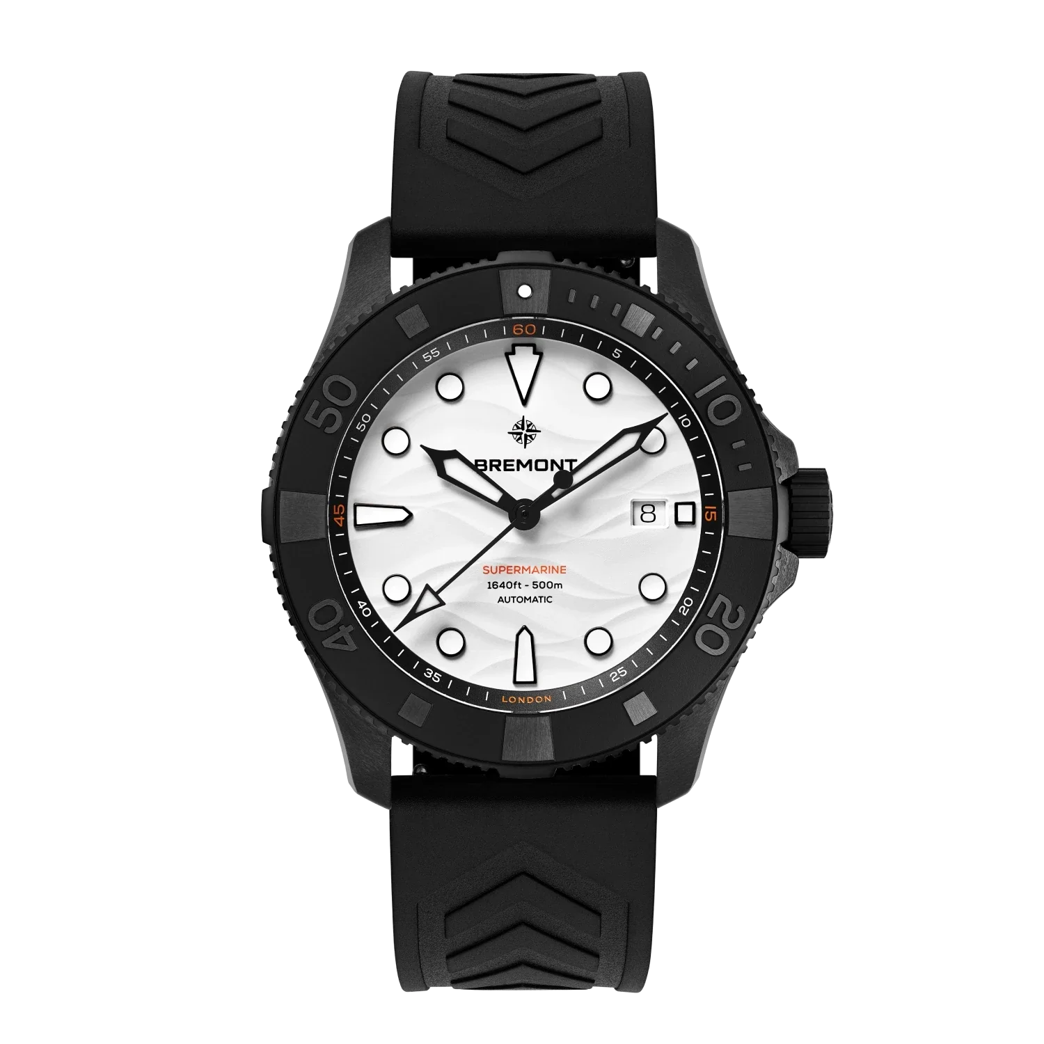 BlackCeramicWhiteDial-ProductCarousel-Rubber1 Supermarine Full Ceramic, Polar White - Image 1